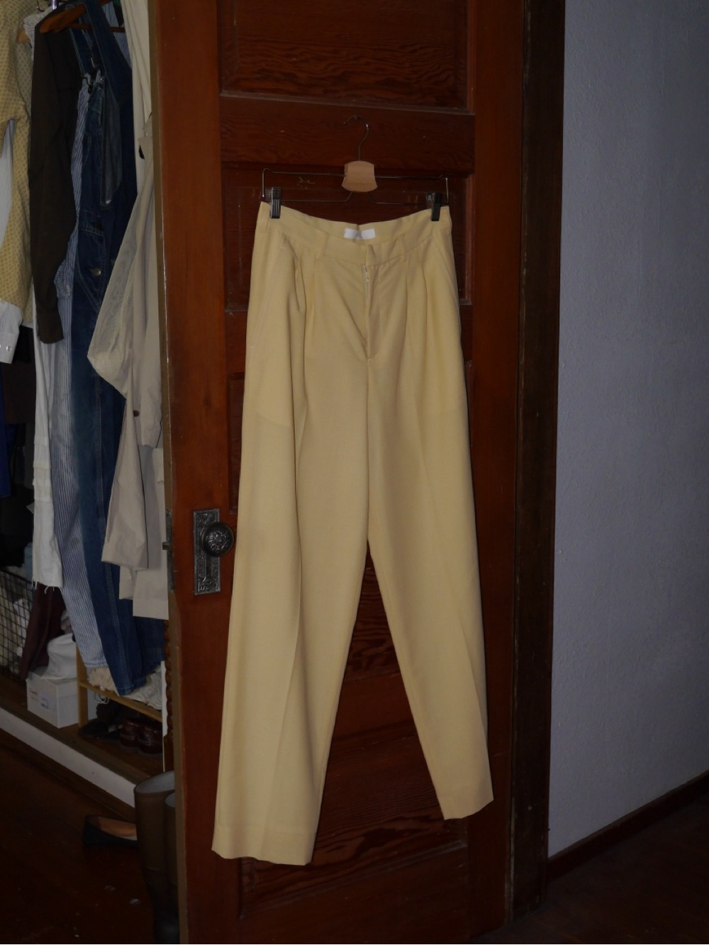 Seya “Summer Wool Travel Pants” in butter yellow